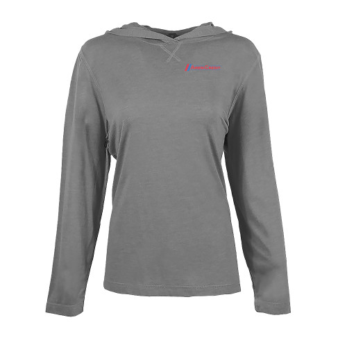 Womens Grey Heather Long Sleeve Hooded Tee-AmeriCredit