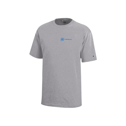 Champion Youth Grey Short Sleeve Tee-GM Financial Horizontal
