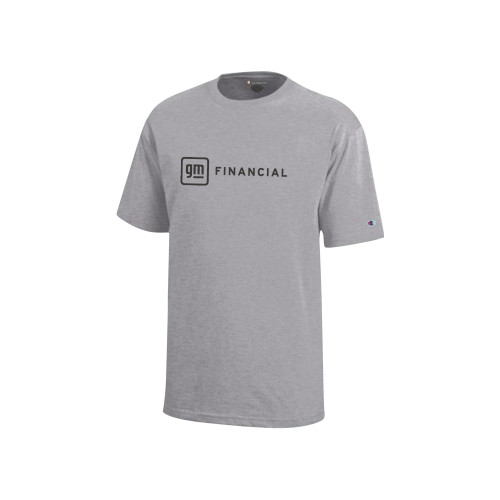 Champion Youth Grey Short Sleeve Tee-GM Financial Horizontal