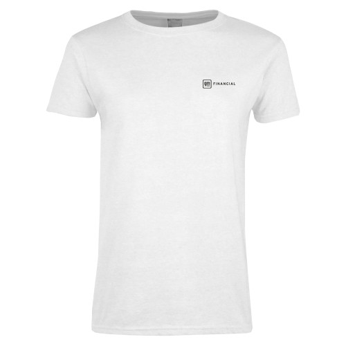 Womens White Short Sleeve Tee-GM Financial Horizontal