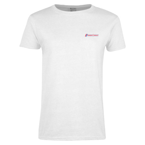 Womens White Short Sleeve Tee-AmeriCredit