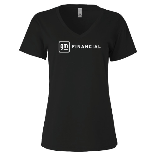 Next Level Womens Black Suede V Neck Tee-GM Financial Horizontal