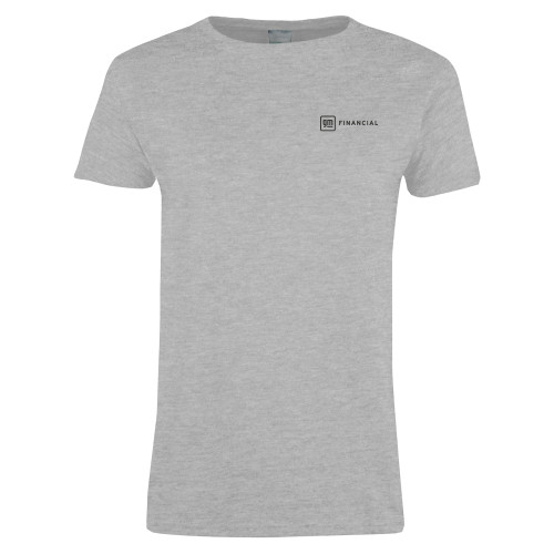 Womens Grey Short Sleeve Tee-GM Financial Horizontal