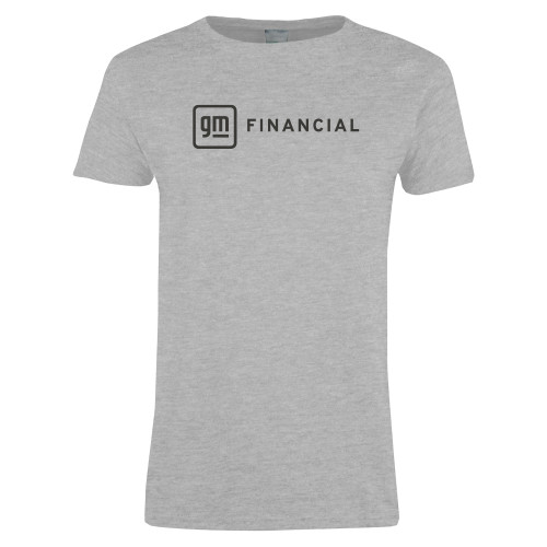 Womens Grey Short Sleeve Tee-GM Financial Horizontal