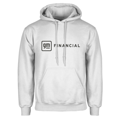 White Fleece Hoodie-GM Financial Horizontal