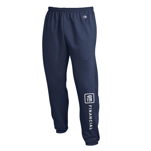 Champion Navy Banded Bottom Sweatpants-GM Financial Horizontal