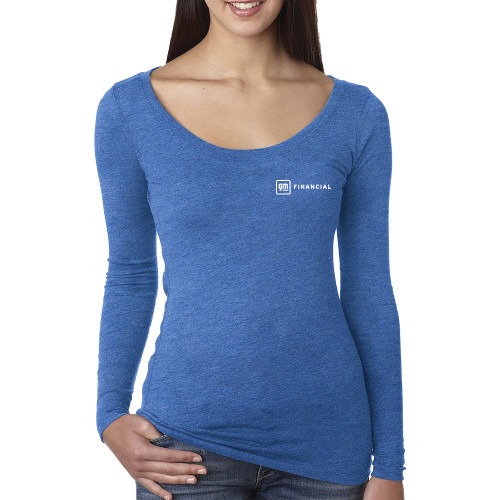 Next Level Womens Royal Triblend Long Sleeve Scoop Tee-GM Financial Horizontal