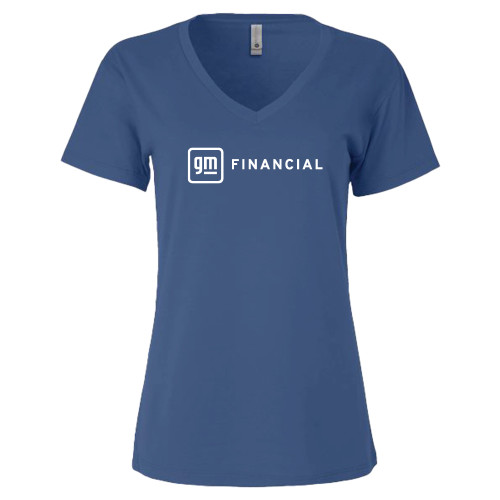 Next Level Womens Royal Cotton V Neck Tee-GM Financial Horizontal