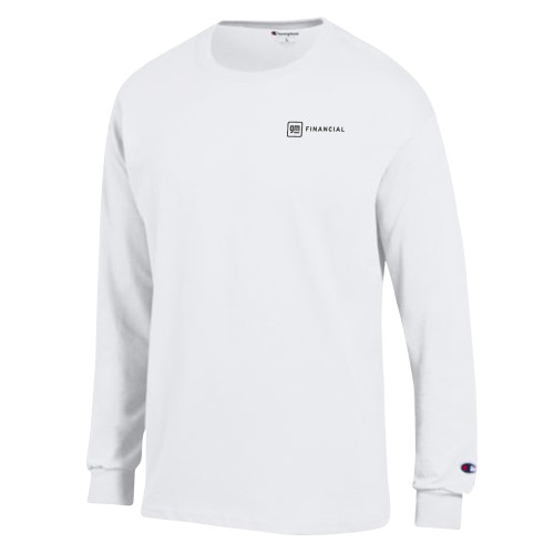 Champion White Long Sleeve T Shirt-GM Financial Horizontal