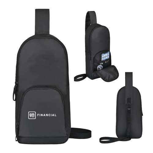 Repeat Lite Black Recycled Poly Sling-GM Financial Horizontal