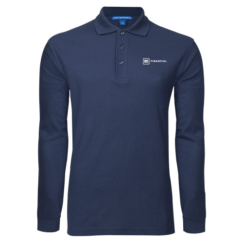 Navy Long Sleeve Polo-GM Financial Horizontal