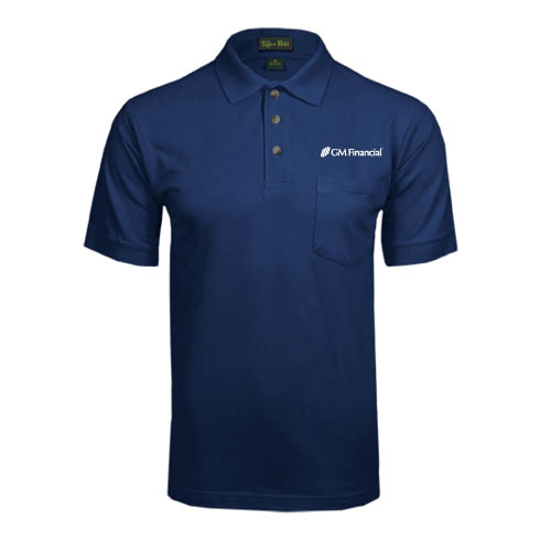 Navy Silk Touch Polo w/ Pocket-AmeriCredit