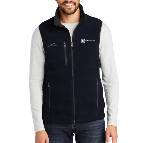 Eddie Bauer Navy Fleece Vest-GM Financial Horizontal