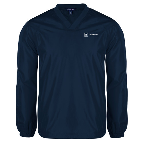 Navy V Neck Raglan Windshirt-GM Financial Horizontal