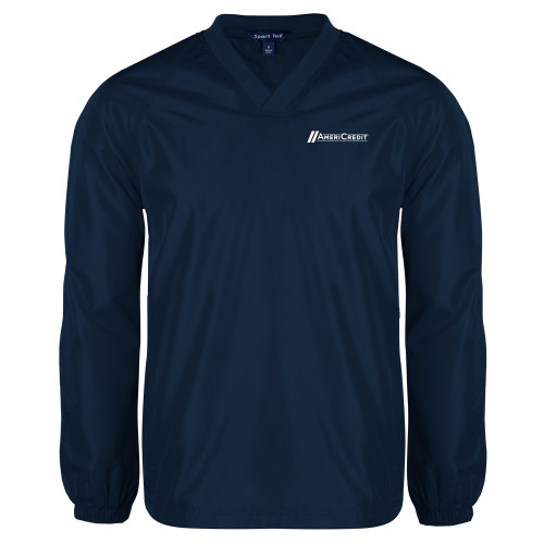 Navy V Neck Raglan Windshirt-AmeriCredit
