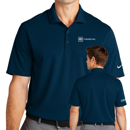 Nike Navy Dri Fit Micro Pique 2.0 Polo-GM Financial Horizontal