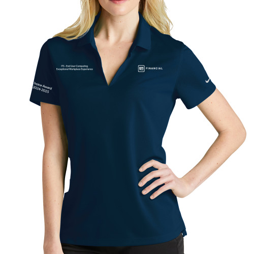 Nike Womens Navy Dri Fit Micro Pique Polo-GM Financial Horizontal