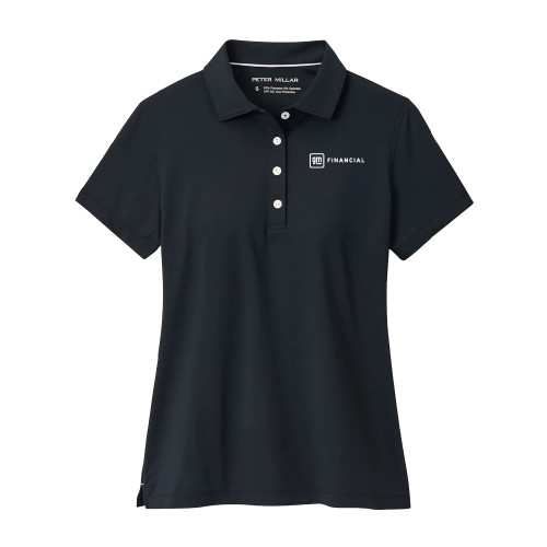Peter Millar Womens Black Button Polo-GM Financial Horizontal