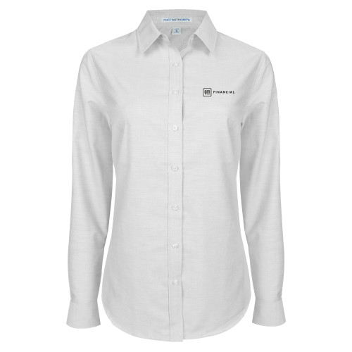 Womens White Oxford Shirt-GM Financial Horizontal