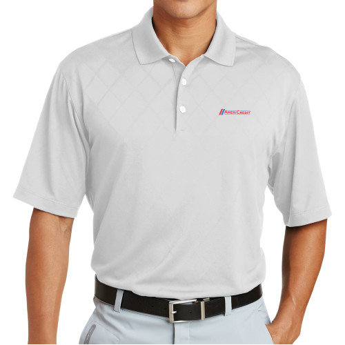 Nike Dri Fit White Cross Over Texture Polo-AmeriCredit