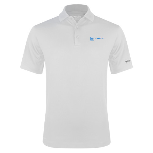 Columbia White Omni Wick Drive Polo-GM Financial Horizontal