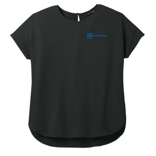 Mercer + Mettle Womens Black Stretch Crepe Crew-GM Financial Horizontal