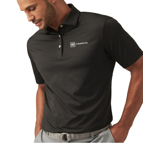 Peter Millar Black Solid Performance Jersey Polo-GM Financial Horizontal