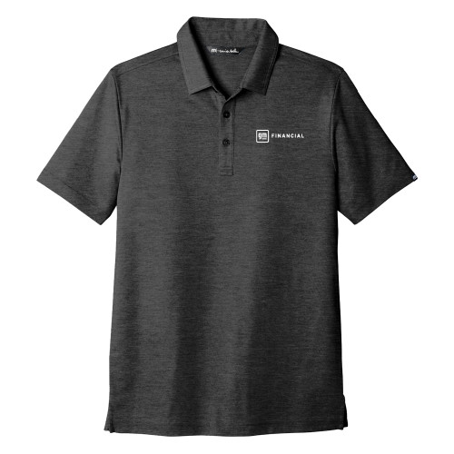 TravisMathew Black Oceanside Heather Polo-GM Financial Horizontal