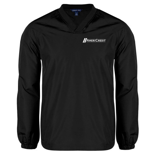 Black V Neck Raglan Windshirt-AmeriCredit