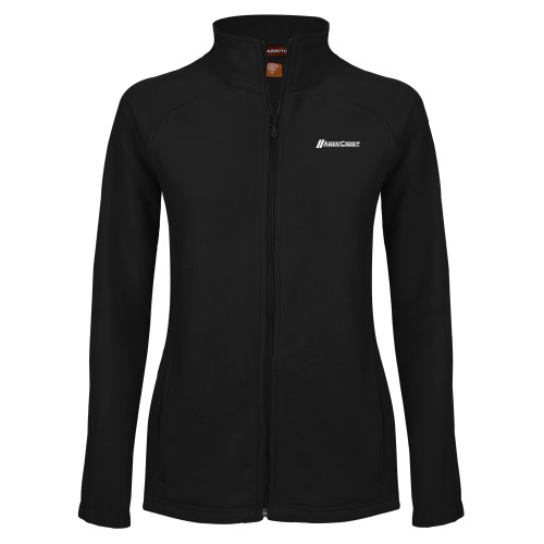 Womens Black Fleece Full Zip Jacket-AmeriCredit
