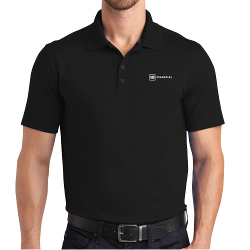 OGIO Black Metro Polo-GM Financial Horizontal