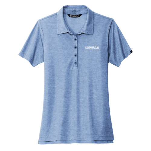 TravisMathew Womens Classic Blue Heather Oceanside Polo-Commercial Vehicle Lending