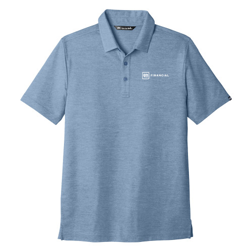 TravisMathew Classic Blue Oceanside Heather Polo-GM Financial Horizontal