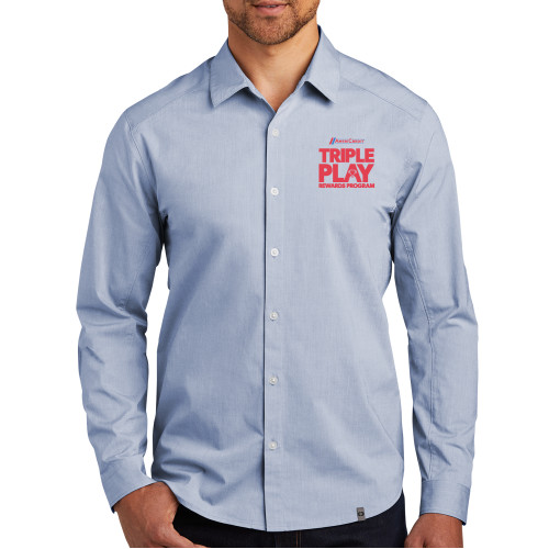 OGIO Blue Heather Commuter Woven Shirt-Triple Play Stacked