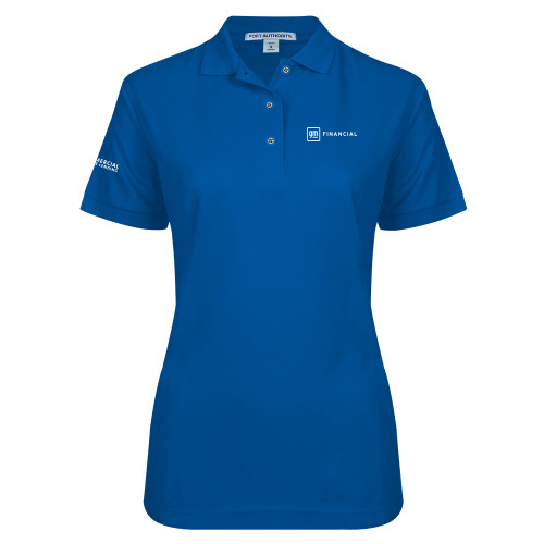 Womens Silk Touch Royal Pique Polo-GM Financial Horizontal