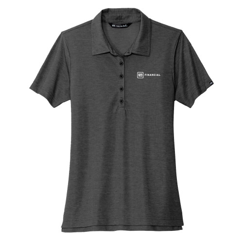TravisMathew Womens Black Heather Oceanside Polo-GM Financial Horizontal