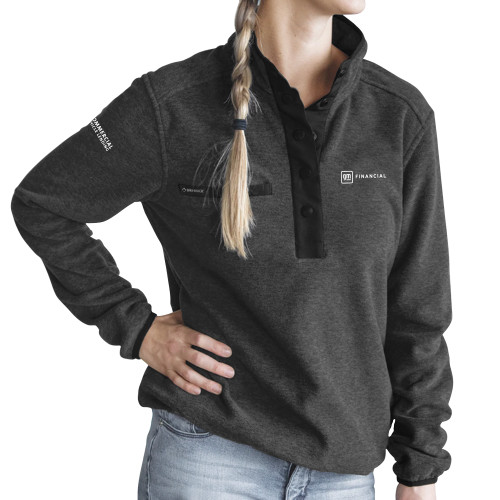 DRI DUCK Womens Charcoal Aspen Fleece Pullover-GM Financial Horizontal