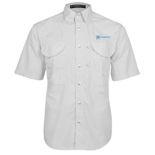 White Fishing Shirt Performance Short Sleeve-GM Financial Horizontal