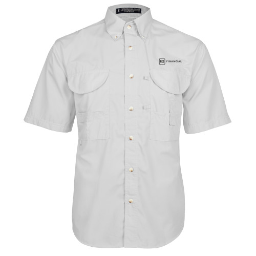 White Fishing Shirt Performance Short Sleeve-GM Financial Horizontal