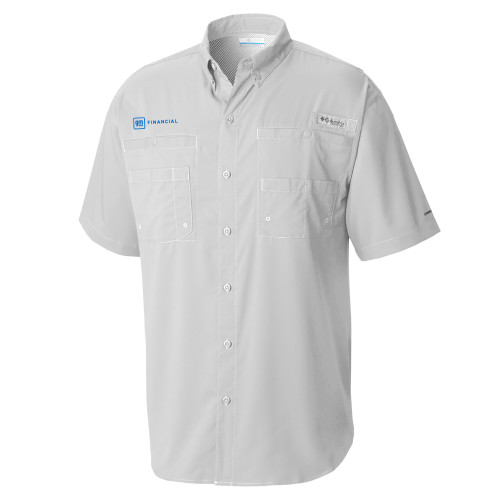 Columbia Cool Grey Tamiami Performance Short Sleeve Shirt-GM Financial Horizontal