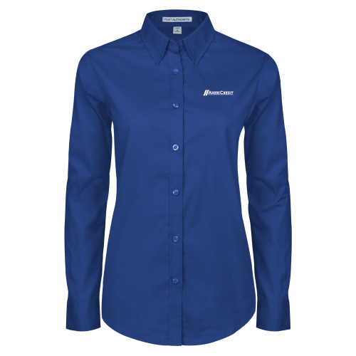 Womens Royal Twill Button Down Long Sleeve -AmeriCredit