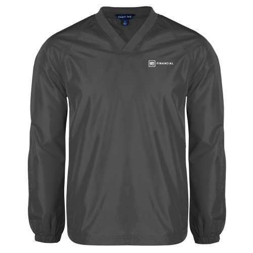 Charcoal V Neck Raglan Windshirt-GM Financial Horizontal