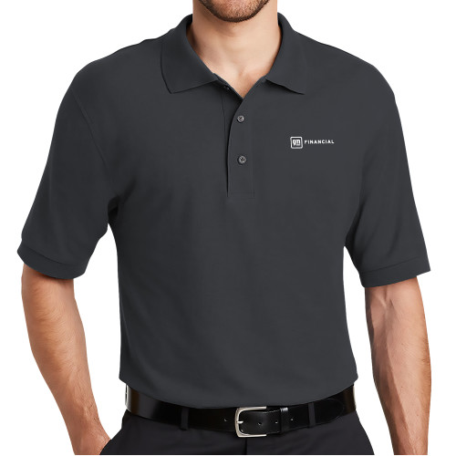 Charcoal Silk Touch Polo-GM Financial Horizontal