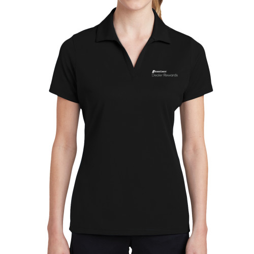 Womens Black Dry Mesh Polo-AmeriCredit Dealer Rewards