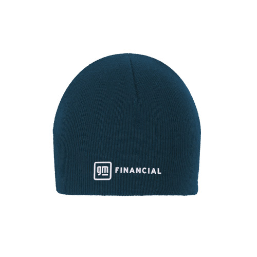 Navy Knit Beanie-GM Financial Horizontal