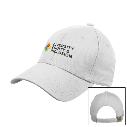 White Structured Adjustable Pro Style Hat-Diversity Equity and inclusion