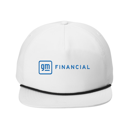 Retro White/Black Rope Cap-GM Financial Horizontal