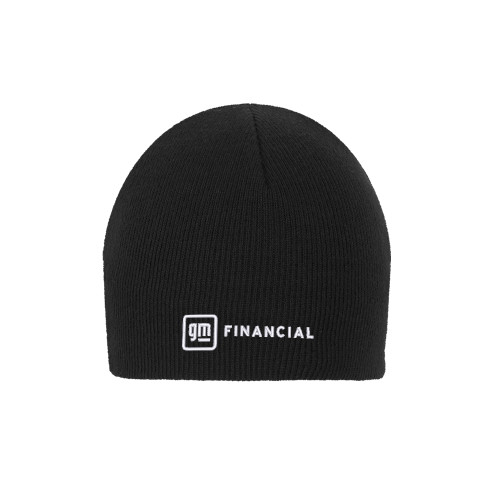 Black Knit Beanie-GM Financial Horizontal