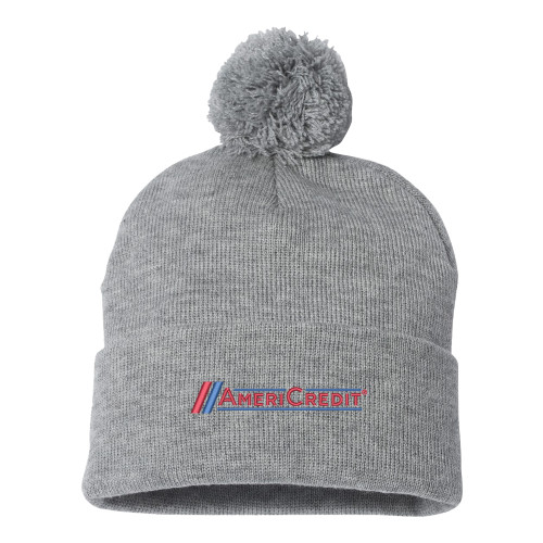 Sportsman Heather Grey Pom Pom Cuffed Beanie-AmeriCredit