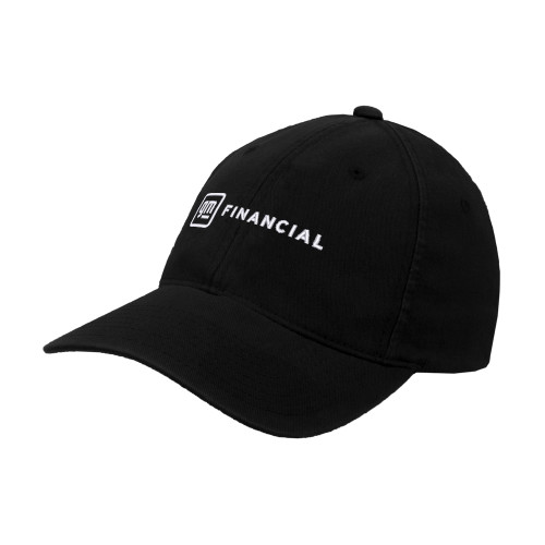 Black Flexfit Structured Low Profile Hat-GM Financial Horizontal
